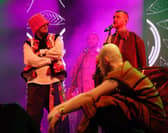 Kalush Orchestra, Eurovision winners from Ukraine, performing their first UK gig at Shangri-La's Truth Stage, during the Glastonbury Festival at Worthy Farm in Somerset. Picture date: Saturday June 25, 2022.