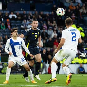 Scotland's Tommy Conway has a late chance on his debut.