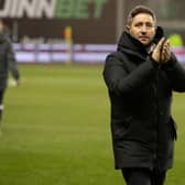 Hibs boss Lee Johnson hailed an "outstanding" team performance. (Photo by Paul Devlin / SNS Group)