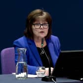 Former Cabinet Secretary for Health and Sport Jeane Freeman giving evidence to the UK Covid-19 Inquiry hearing at the Edinburgh International Conference Centre.