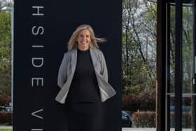 Jo Dow, chief executive of Business Stream, outside the firm's Edinburgh Park offices.