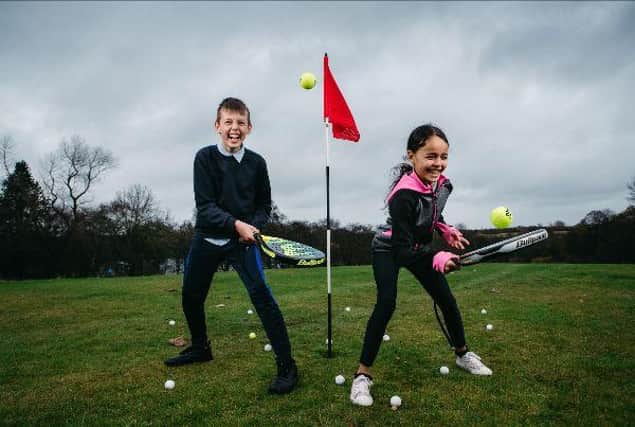 Igor and Heba, both aged 10, from St Philomena's Primary School in Glasgow got their first taste of padel at Lethamhill this week.