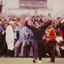 Seve Ballesteros celebrates on the 18th fairway on his way to his first Open victory at Royal Lytham St Annes in 1979. Picture: Steve Powell/Allsport