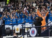 The triumphant Rangers team celebrate winning the Scottish Cup back in May.