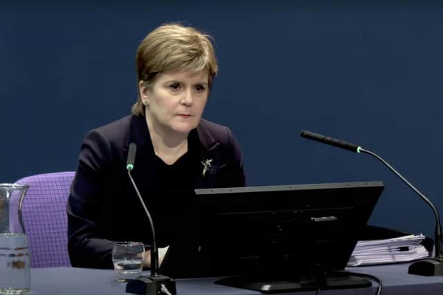 Former first minister Nicola Sturgeon gives evidence to the UK Covid-19 Inquiry. Picture: UK Covid Inquiry