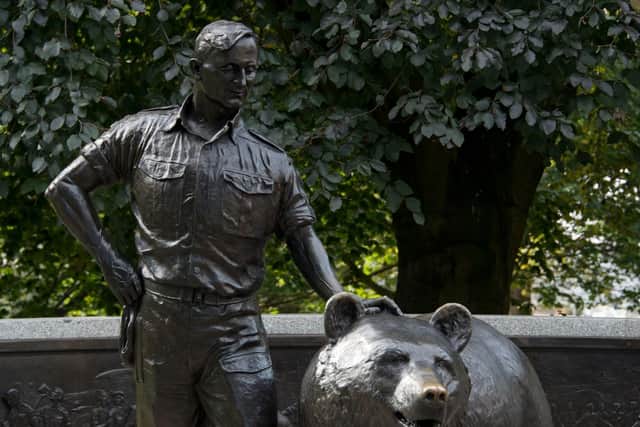 A statue immortalising a beer-drinking bear who saw action in World War Two in Edinburgh's Princes Street Gardens.
Wojtek - dubbed the "Soldier Bear" - was adopted by Polish troops and helped them carry ammunition at the Battle of Monte Cassino.
After the war he lived in Scotland at Hutton in Berwickshire, before ending his days in Edinburgh Zoo.