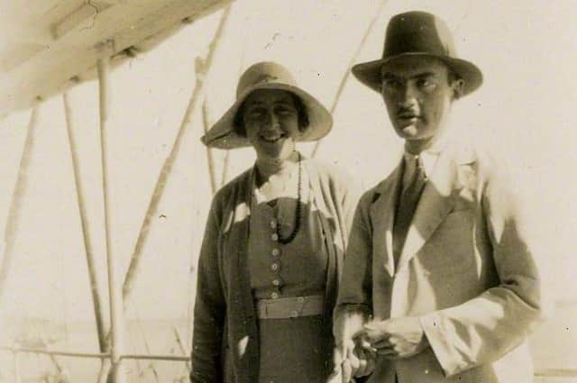Agatha Christie with Max Mallowan c.1931 celebrating their marriage aboard a Nile steamer in Egypt.