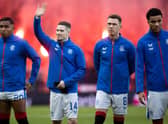 Rangers duo Ryan Kent and Malik Tillman enjoy a nutmeg. (Photo by Craig Williamson / SNS Group)