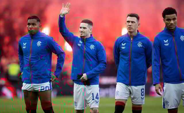 Rangers duo Ryan Kent and Malik Tillman enjoy a nutmeg. (Photo by Craig Williamson / SNS Group)