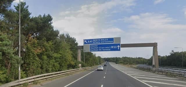 The crash happened close to junction 5 of the M53. Photo: Google