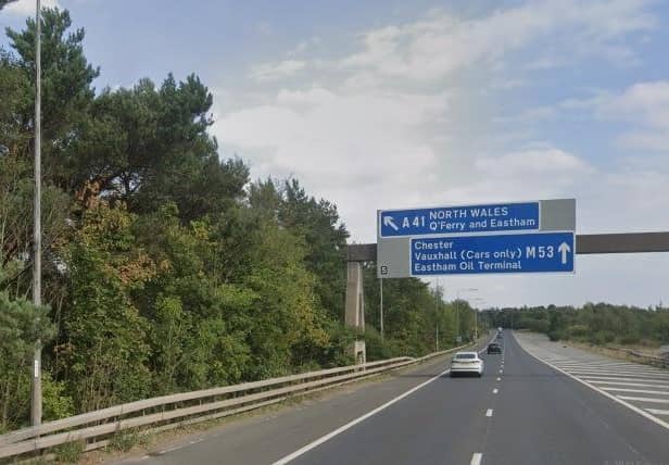 The crash happened close to junction 5 of the M53. Photo: Google