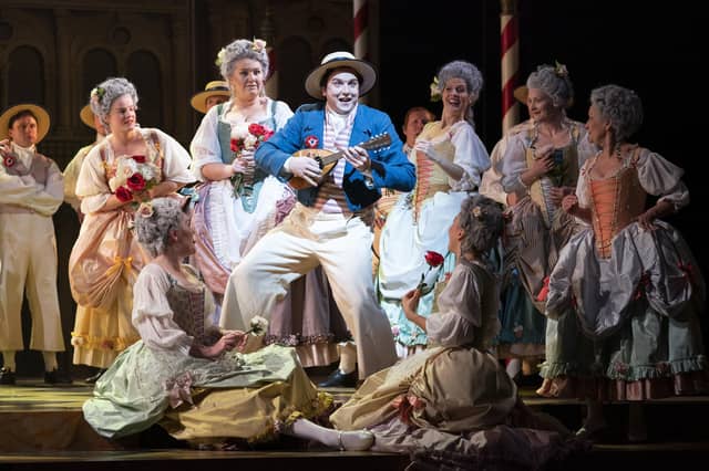 William Morgan as Marco Palmieri in Scottish Opera's production of Gilbert and Sullivan's The Gondoliers, at the Theatre Royal in Glasgow. PIC: Jane Barlow/PA Wire