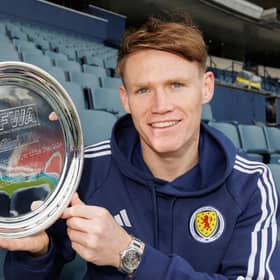 Scotland's Scott McTominay is presented with the International player of the year as voted by the Scottish Football Writers Association.