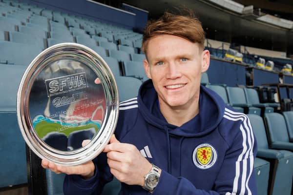 Scotland's Scott McTominay is presented with the International player of the year as voted by the Scottish Football Writers Association.