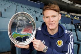 Scotland's Scott McTominay is presented with the International player of the year as voted by the Scottish Football Writers Association.