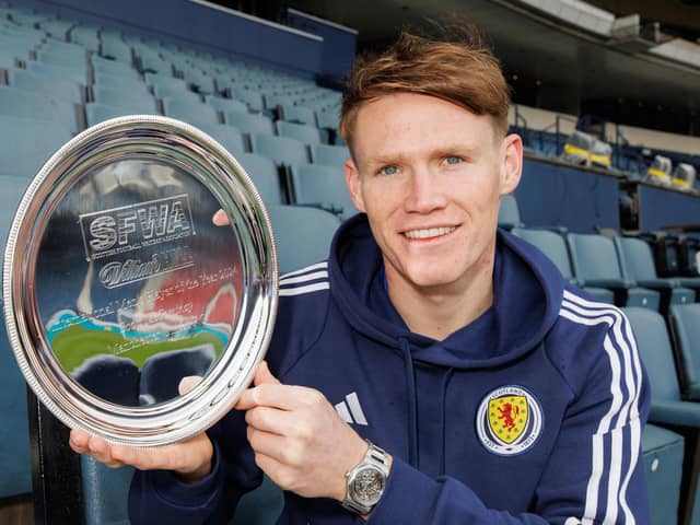 Scotland's Scott McTominay is presented with the International player of the year as voted by the Scottish Football Writers Association.