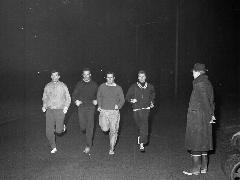 Sprinters training at Saughton Park for the New Year Sprint at Powderhall