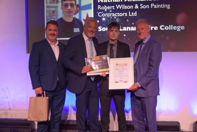 Nathan Alexander receives an accolade at the PDA Premier Trophy Awards