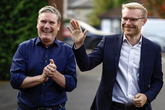 UK Labour leader Sir Keir Starmer and Michael Shanks, MP for Rutherglen and Hamilton West. Image: Jeff J Mitchell/Getty Images.