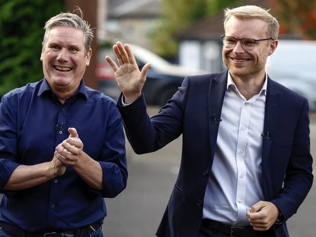 UK Labour leader Sir Keir Starmer and Michael Shanks, MP for Rutherglen and Hamilton West. Image: Jeff J Mitchell/Getty Images.
