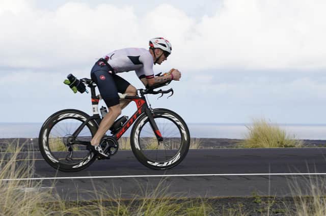 Jonathan Cordiner competing in the Vinfast IRONMAN World Championship in Hawaii