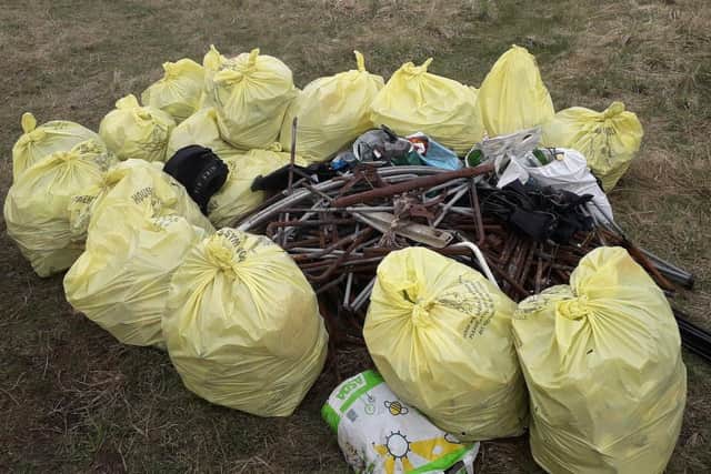 Volunteers filled many bin bags in their clear up of the area in South Ayrshire (Photo: Chris Johnson).