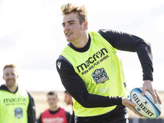 GLASGOW, SCOTLAND - APRIL 16: Stafford McDowall during a Glasgow Warriors training session at Scotstoun Stadium, on April 16, 2024, in Glasgow, Scotland. (Photo by Ross MacDonald / SNS Group)