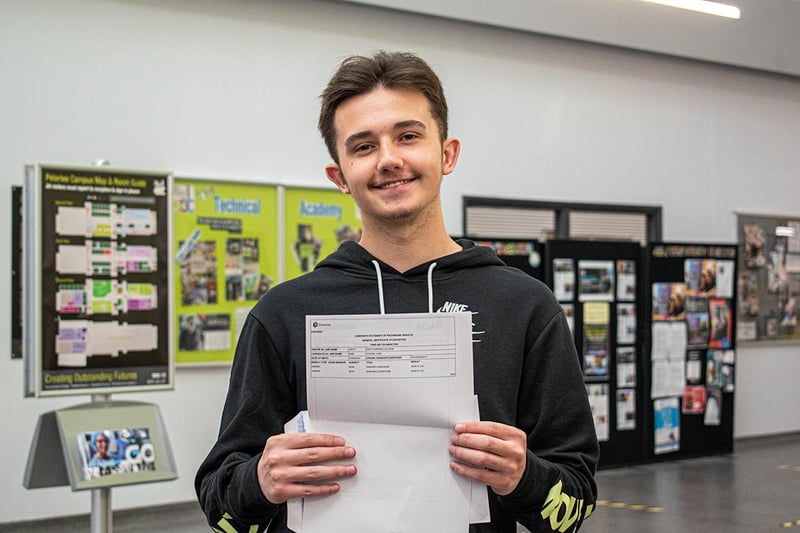 East Durham Sixth Form College student Luke Coxon is delighted with his A-level results.