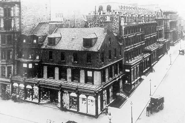 Opened in 1838, the original Jenners store occupied the same corner of Princes Street and S St David Street.