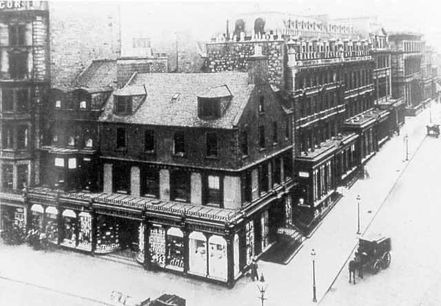 Opened in 1838, the original Jenners store occupied the same corner of Princes Street and S St David Street.