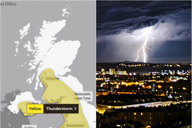 The Met Office has warned of thunderstorms coming from the West