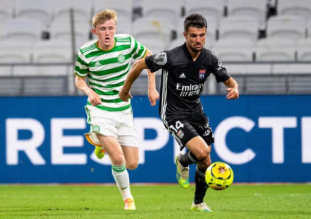 Action from Celtic's friendly against Lyon last summer - as it stands the French side will be the team to avoid for the Parkhead in the third round  of the Champions League qualifiers, should they progress, as seeds, from the second round stage. (SNS Group).