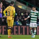 Celtic's Liel Abada waits to find out if his goal stands. (Photo by Craig Williamson / SNS Group)