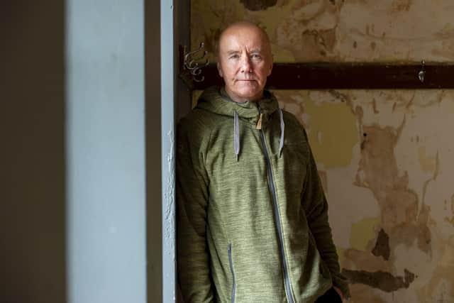 Irvine Welsh, pictured at Leith Theatre. His latest The Seal Club collection in collaboration with Alan Warner and John King, The View From Poacher's Hill, is published by London Books on 12 August 2023. 
The authors will appear at this year's Edinburgh International Book Festival: John King, Alan Warner & Irvine Welsh: Comedies of No Manners Sat 12 Aug 7.30-8.30pm, www.edbookfest.co.uk
Pic: Lisa Ferguson. 
With Thanks to Leith Theatre: Venue and film location, Leith Theatre 28-30 Ferry Road, Leith, EH6 4AE. www.leiththeatretrust.co.uk (@leiththeatre)