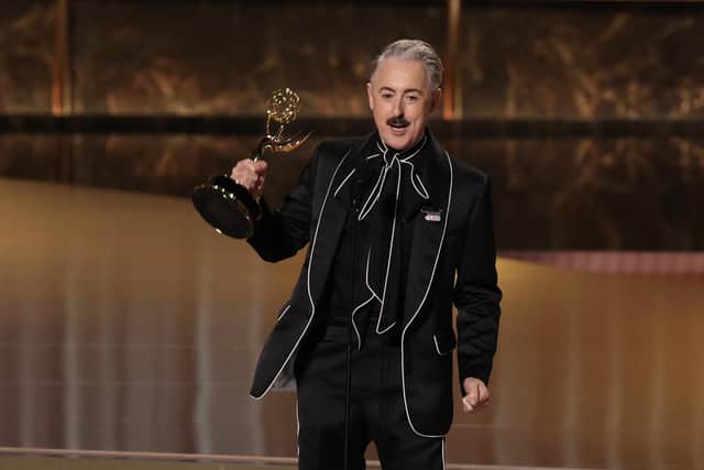 Scottish actor Alan Cumming accepts the award for Outstanding Reality Competition Program for The Traitors onstage during the 77th Primetime Emmy Awards