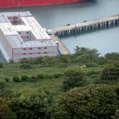 The Home Office plans to accommodated 500 migrants on the Bibby Stockholm barge docked at Portland in Dorset (Picture: Dan Kitwood/Getty Images)