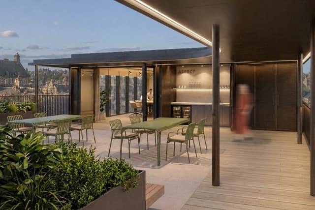 An artist's impression showing the planned rooftop terrace.