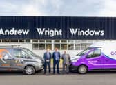 Andy Martin, operations director, Andrew Wright Windows; Colin Kennedy, construction director, Cruden Building; Charlie Berry, managing director, Andrew Wright Windows.