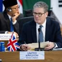 Keir Starmer attends the second day of the G20 Summit in Rio De Janeiro yesterday (Picture: Saul Loeb/ POOL / AFP)