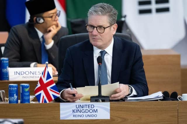 Keir Starmer attends the second day of the G20 Summit in Rio De Janeiro yesterday (Picture: Saul Loeb/ POOL / AFP)