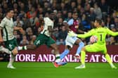 Jhon Duran opens the scoring for Aston Villa against Hibs.