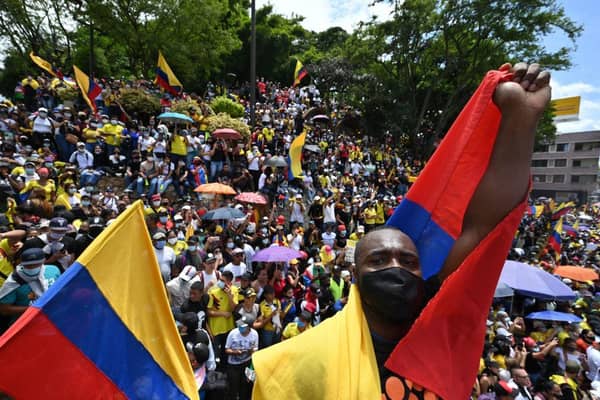 Protestors say the a tax reform bill will leave them poorer as the country battles its deadliest phase yet of the coronavirus pandemic (Photo: LUIS ROBAYO/AFP via Getty Images)