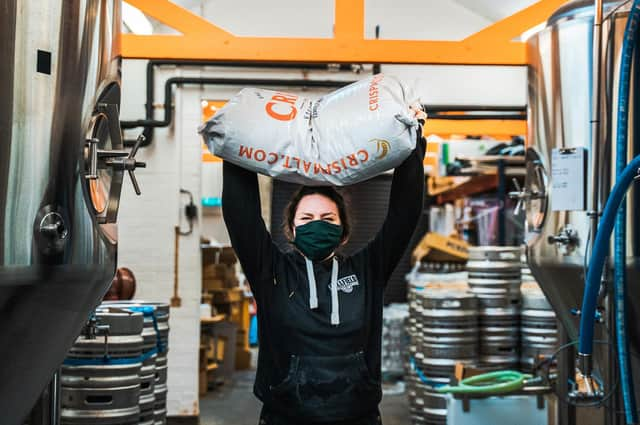 Bellfield's R&D brewer Sally MacGarry, who led the female brewing team through the creative process for this year's International Women's Day beer via Zoom workshops and virtual tastings