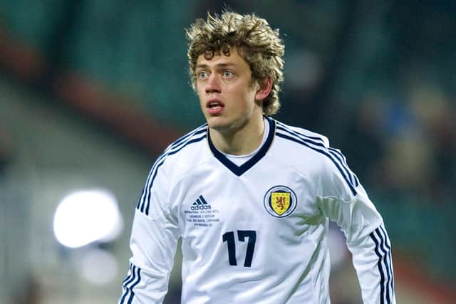 Murray Davidson, the only St Johnstone player to be capped for Scotland in the last 89 years, against Luxembourg in 2012.