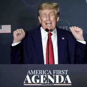 Donald Trump's populist 'America First' rhetoric has become a familiar part of US politics (Picture: Drew Angerer/Getty Images)