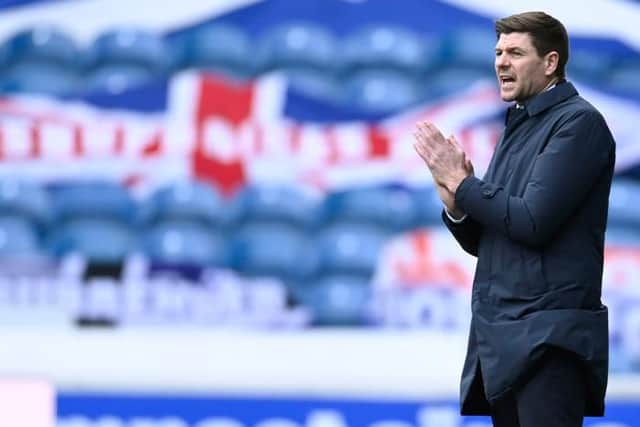 Steven Gerrard will close to within one point of winning the Premiership title as Rangers manager if his team beat St Mirren at Ibrox on Saturday. (Photo by Rob Casey / SNS Group)