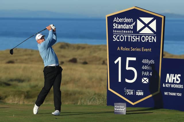 Ian Poulter tees off on the 15th hole during the second round of the Aberdeen Standard Investments Scottish Open at The Renaissance Club. Picture: Andrew Redington/Getty Images
