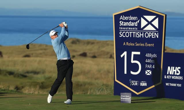 Ian Poulter tees off on the 15th hole during the second round of the Aberdeen Standard Investments Scottish Open at The Renaissance Club. Picture: Andrew Redington/Getty Images