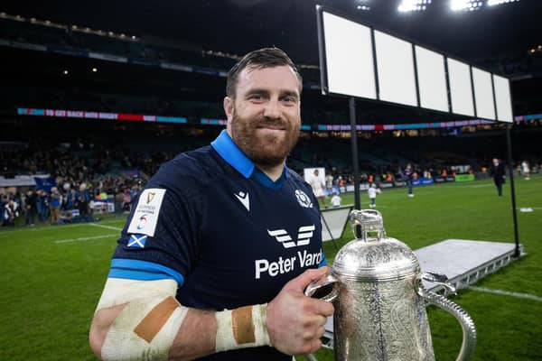 Simon Berghan played his part in Scotland's Calcutta Cup win at Twickenham.  (Photo by Craig Williamson / SNS Group)