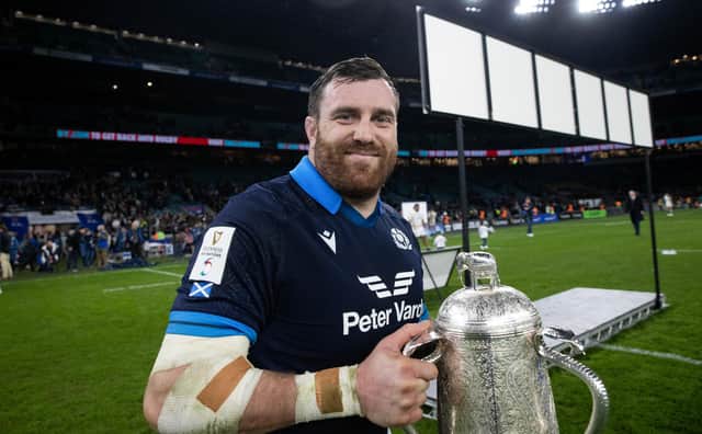 Simon Berghan played his part in Scotland's Calcutta Cup win at Twickenham. (Photo by Craig Williamson / SNS Group)